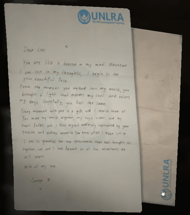 George's love letter