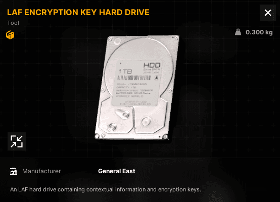 LAF Encryption Key Hard Drive