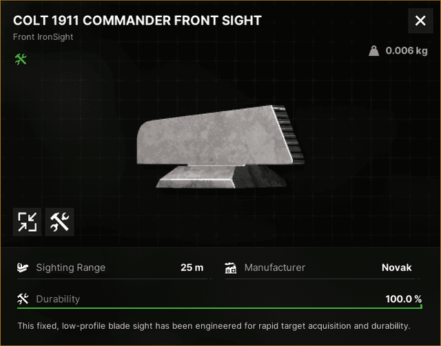 Colt 1911 Commander Front Sight