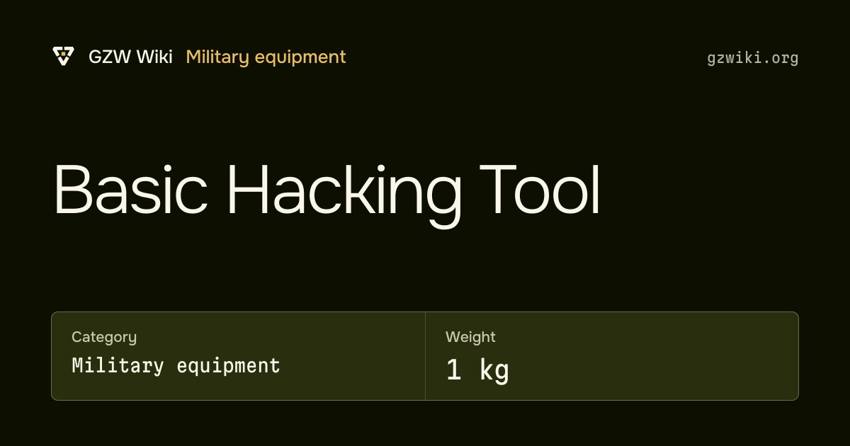 Basic Hacking Tool · Item · GZW Wiki